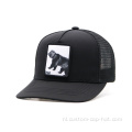 5 paneel mesh cap geweven patch trucker hoed